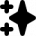 Black sparkle star icon on a transparent background