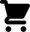 Black shopping cart icon with simple flat design