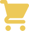 Gold shopping cart icon with simple flat design
