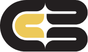 Stylized black and gold geometric logo with symmetrical star detail in the center